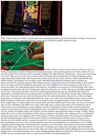 Some Of The Highest Quality Football Betting Advice