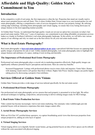 Affordable and High-Quality Golden State_s Commitment to You