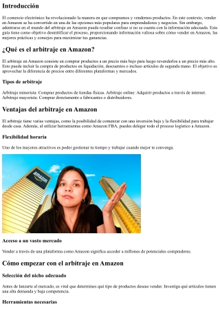 La guía definitiva para el arbitraje en Amazon