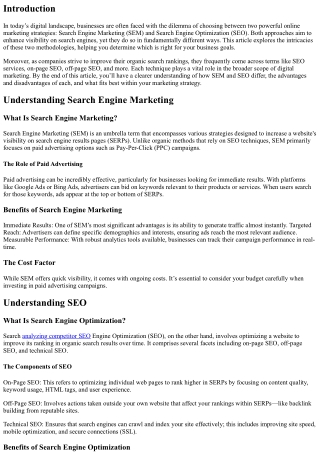 Search Engine Marketing vs. SEO: Which Is Right for You?
