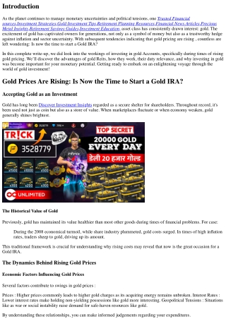 Navigating the Gold Rush: Why Rising Gold Rates Make Presently the Ideal Occasio