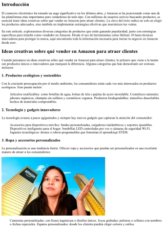 Ideas creativas sobre qué vender en Amazon para atraer clientes