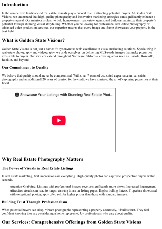 Maximizing Your Property's Potential with Golden State Visions' Marketing Photog