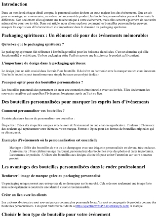 “Des bouteilles personnalisées pour marquer les esprits lors d’événements.”