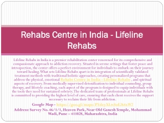 Rehabilitation Centre in India - Lifeline Rehabs