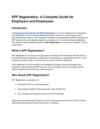 EPF Registration_ A Complete Guide for Employers and Employees
