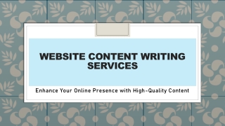 Website Content Writing Services | SEO-Optimized & Engaging