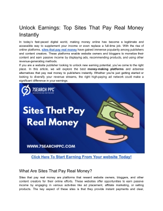 Unlock Earnings_ Top Sites That Pay Real Money Instantly