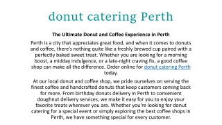 donut catering Perth