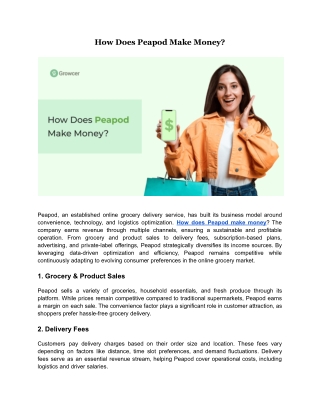 How Does Peapod Make Money