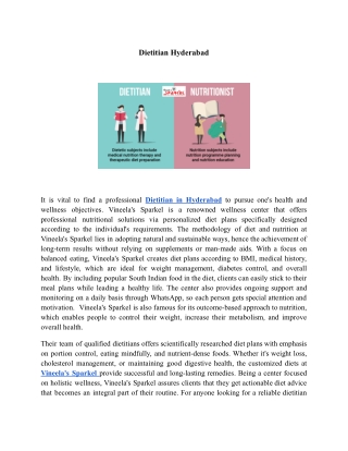 Dietitian Hyderabad | Vineela’s Sparkel Wellness Center