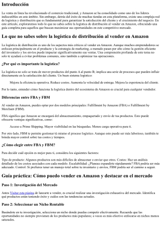 Lo que no sabes sobre la logística de distribución al vender en Amazon