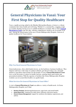 General Physicians in Vasai