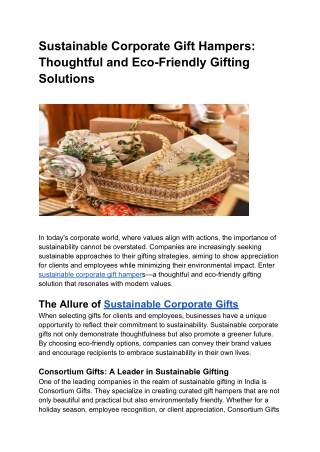Sustainable Corporate Gift Hampers_ Thoughtful and Eco-Friendly Gifting Solutions