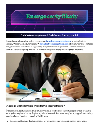 Świadectwo Energetyczności