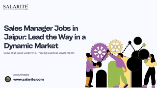 Sales Manager Jobs in Jaipur Lead the Way in a Dynamic Market