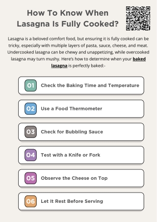 How to Know When Lasagna Is Fully Cooked?
