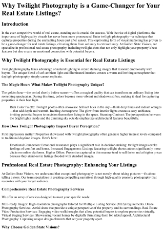 Why Twilight Photography is a Game-Changer for Your Real Estate Listings