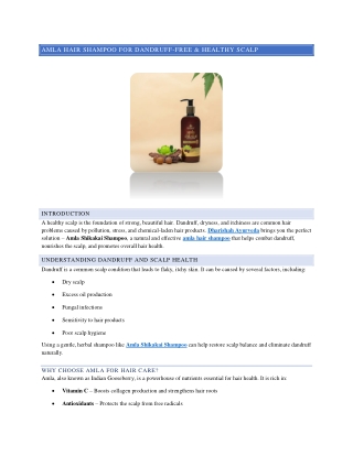 AMLA HAIR SHAMPOO FOR DANDRUFF-FREE & HEALTHY SCALP