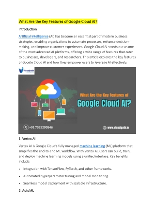 Top Google Cloud AI Online Training - GCP AI Online Training