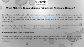What Makes a Sun and Moon Friendship Necklace Unique?