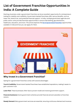 List of Government Franchise
