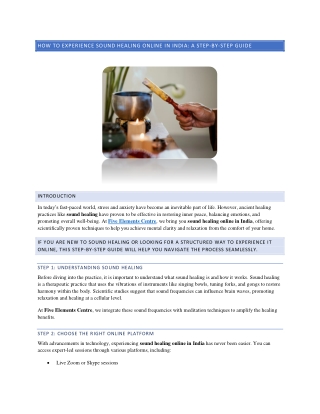 How to Experience Sound Healing Online in India