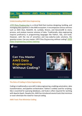 AWS Data Engineering online training  AWS Data Engineering Training in Bangalore