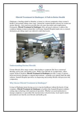 Fibroid Treatment in Ghatkopar