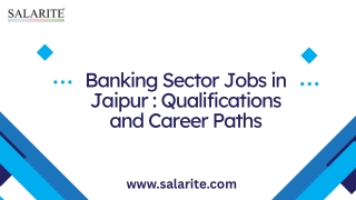 Banking Sector Jobs in Jaipur  Qualifications and Career Paths