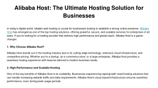 Alibaba Host_ The Ultimate Hosting Solution for Businesses