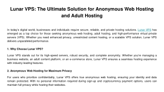 Lunar VPS_ The Ultimate Solution for Anonymous Web Hosting and Adult Hosting