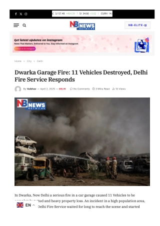 Dwarka Garage Fire 11 Vehicles Destroyed