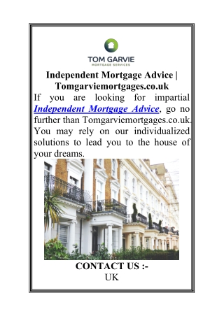 Independent Mortgage Advice  Tomgarviemortgages.co.uk
