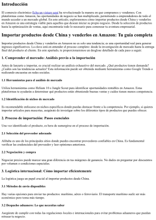Importar productos desde China y venderlos en Amazon: Tu guía completa