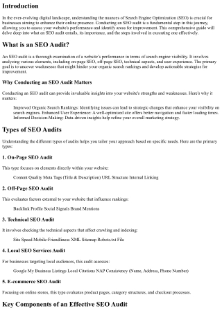 Conducting an SEO Audit: What You Need to Know