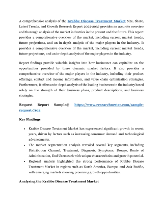 Krabbe Disease Treatment Market Size [2025-2037]