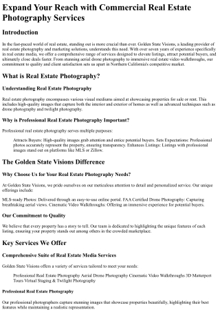 Expand Your Reach with Commercial Real Estate Photography Services