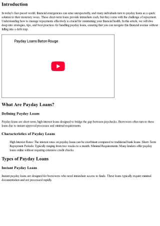 “How To Effectively Manage Repayments On Your payday loan”