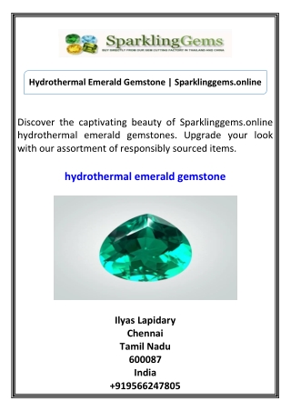 Hydrothermal Emerald Gemstone Sparklinggems.online