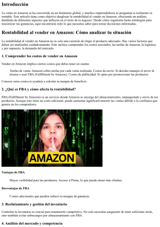 Rentabilidad al vender en Amazon: Cómo analizar tu situación