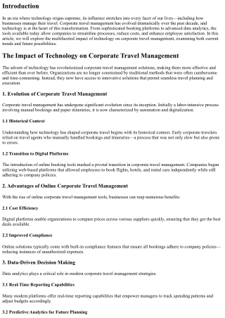 The Impact of Technology on Corporate Travel Management