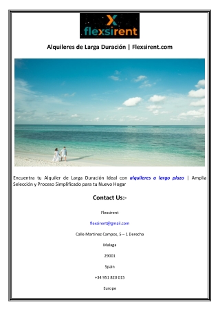 Alquileres de Larga Duración  Flexsirent.com