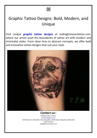 Graphic Tattoo Designs: Bold, Modern, and Unique