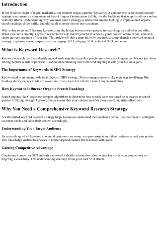 Why You Need a Comprehensive Keyword Research Strategy