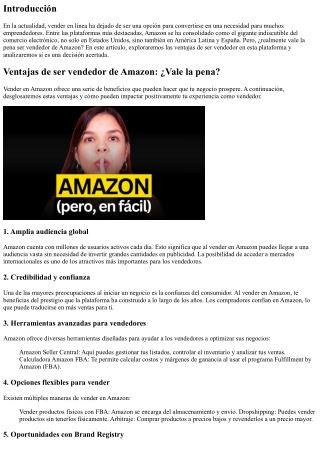 Ventajas de ser vendedor de Amazon: ¿Vale la pena?