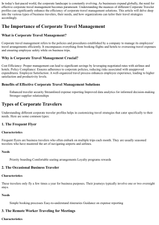 Corporate Traveler Profiles: Understanding Different Types of Business Travelers