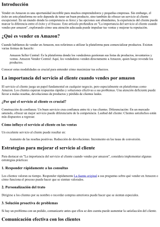 La importancia del servicio al cliente cuando vendes por amazon