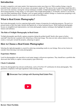 Twilight Photography: Adding a Touch of Magic to Your Property Photos