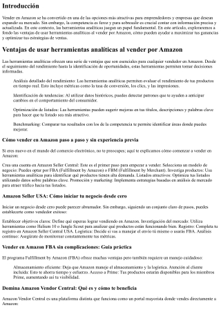 Ventajas de usar herramientas analíticas al vender por Amazon